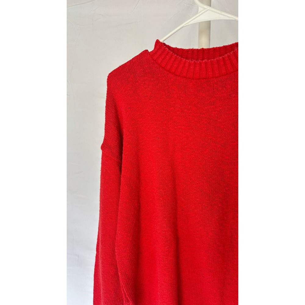 Mens‎ Vintage Northern Isles Red Cotton Knit Sweater Size L Made in USA - Picture 2 of 7